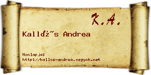 Kallós Andrea névjegykártya