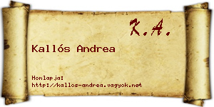 Kallós Andrea névjegykártya