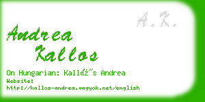 andrea kallos business card